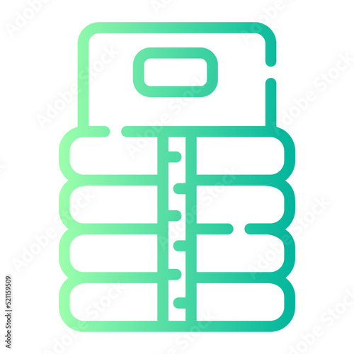 sleeping bad camping gradient icon