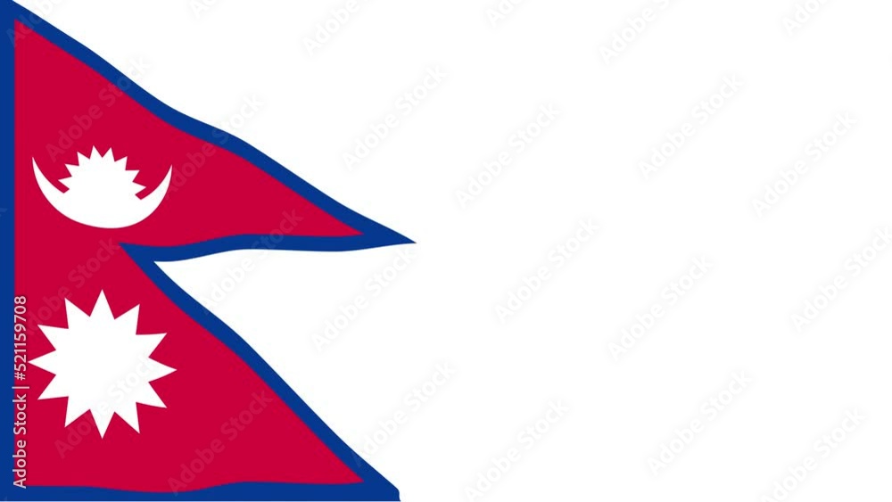 Federal Democratic Republic of Nepal realistic waving flag. smooth seamless loop 4k video Federal Democratic Republic of Nepal realistic waving flag. smooth seamless loop 4k video