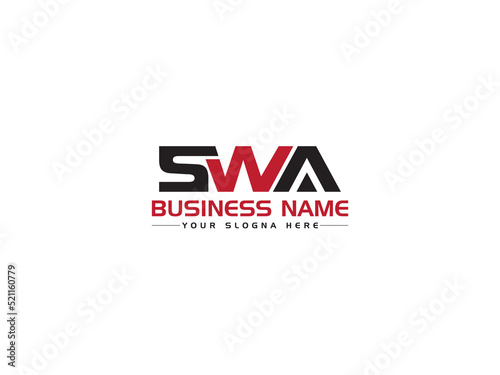 Monogram SWA Logo Letter, Creative SW s w a Logo Icon Vector Image Design For Your Any Type Of Business Or Brand photo