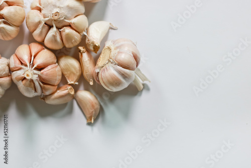 Fresh garlic isolated on white background.Garlic.