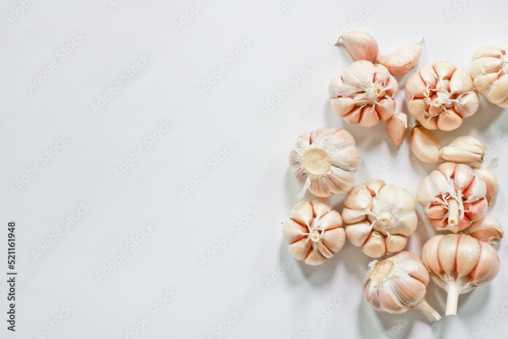 garlic on a white background garlic on a white background