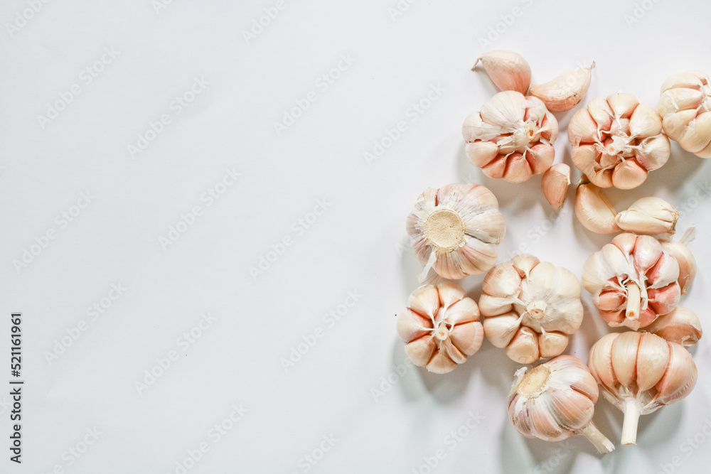 garlic on a white background garlic on a white background