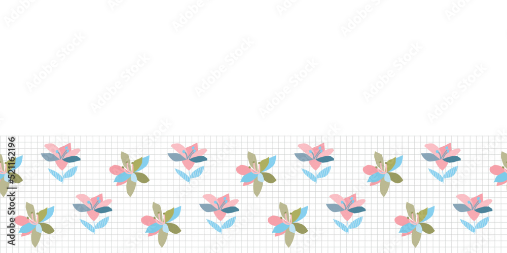 Flower Square Frame Border Seamless Pattern Flower Square Frame Border Seamless Pattern