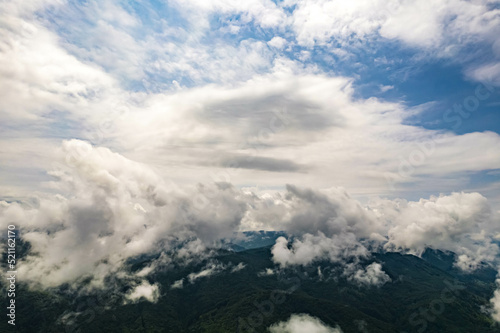 Clouds over forest