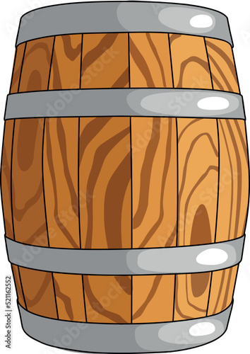 Alcohol barrel, drink container, wooden keg icon isolated on white background. Barrel for wine, rum, beer or gunpowder. Vector Illustration
