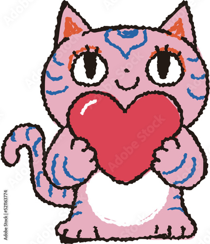 ハート持つにゃんネコ