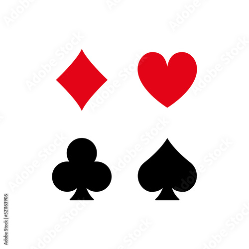 Casino Game Flat Symbol. Poker Play Suit Set Glyph Pictogram. Card Suit Spade Black Silhouette Icon. Gambling Black Jack Club in Las Vegas Symbol. Playing Card. Isolated Vector Illustration