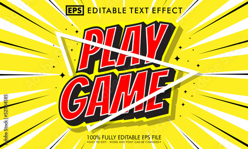 Play game editable text effect