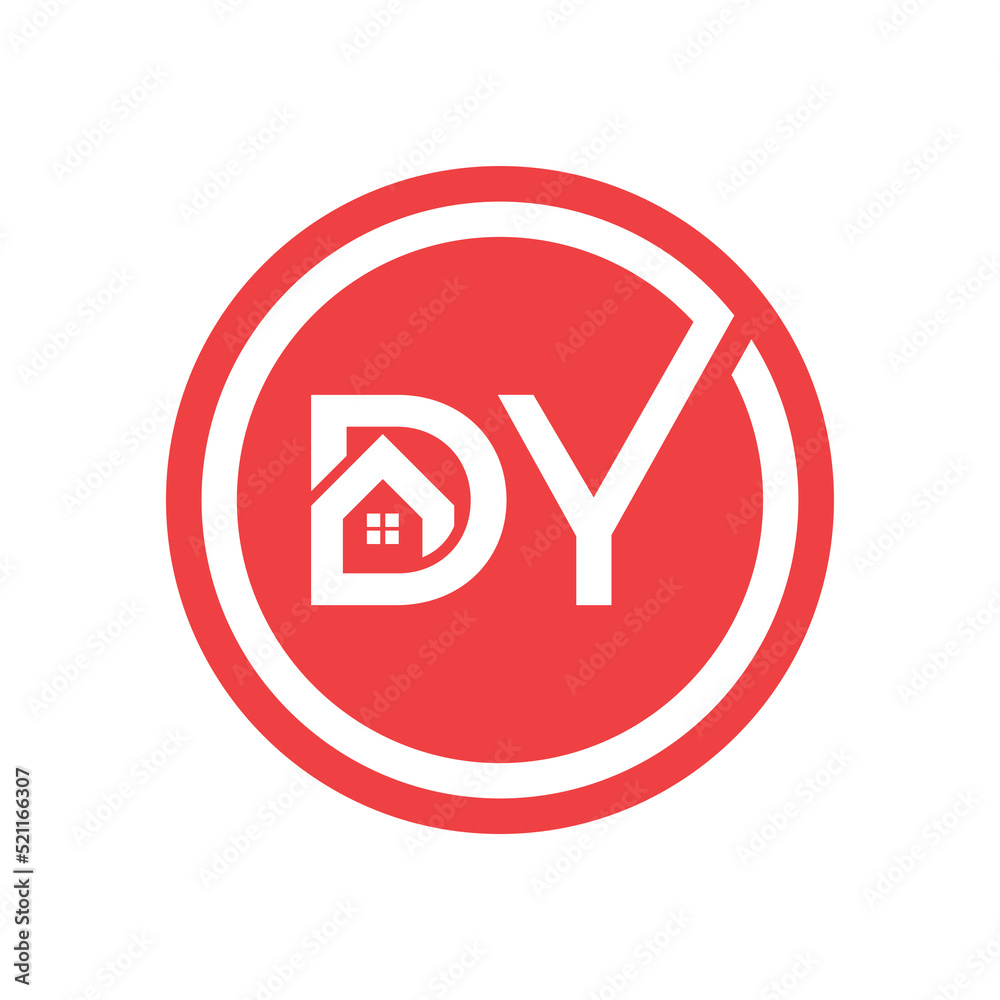 Real Estate Concept Minimal Logo Consisting of Letters D and Y Real Estate Concept Minimal Logo Consisting of Letters D and Y
