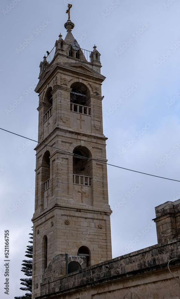 The Bell tower of Virgin Mary Orthodox Church at Bethlehem