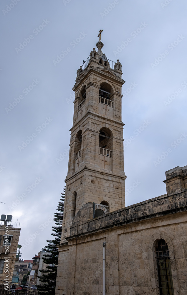 The Bell tower of Virgin Mary Orthodox Church at Bethlehem