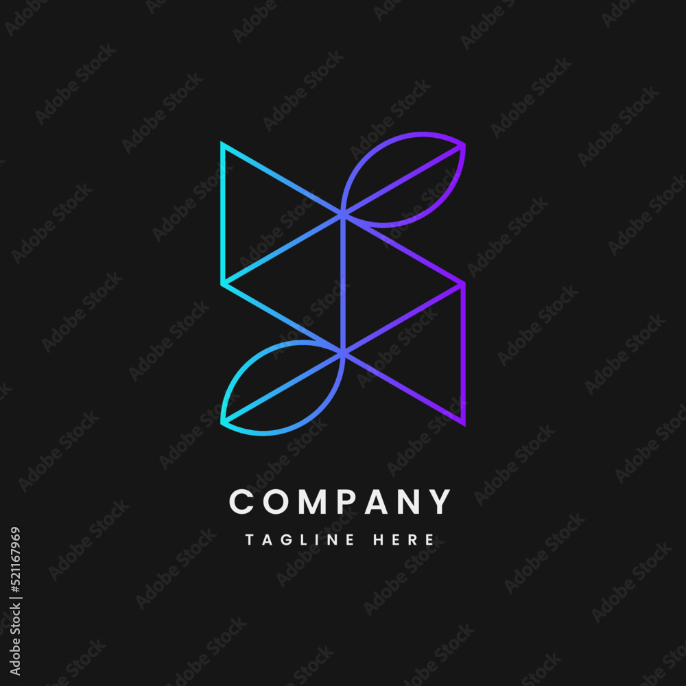 Abstract rocket minimalist logo design template Abstract rocket minimalist logo design template