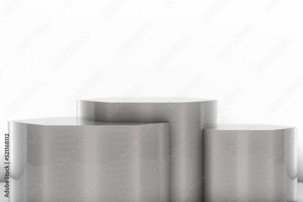 3d render mock up podium for product presentation, white abstract geometry 3d illustration and graphic resource