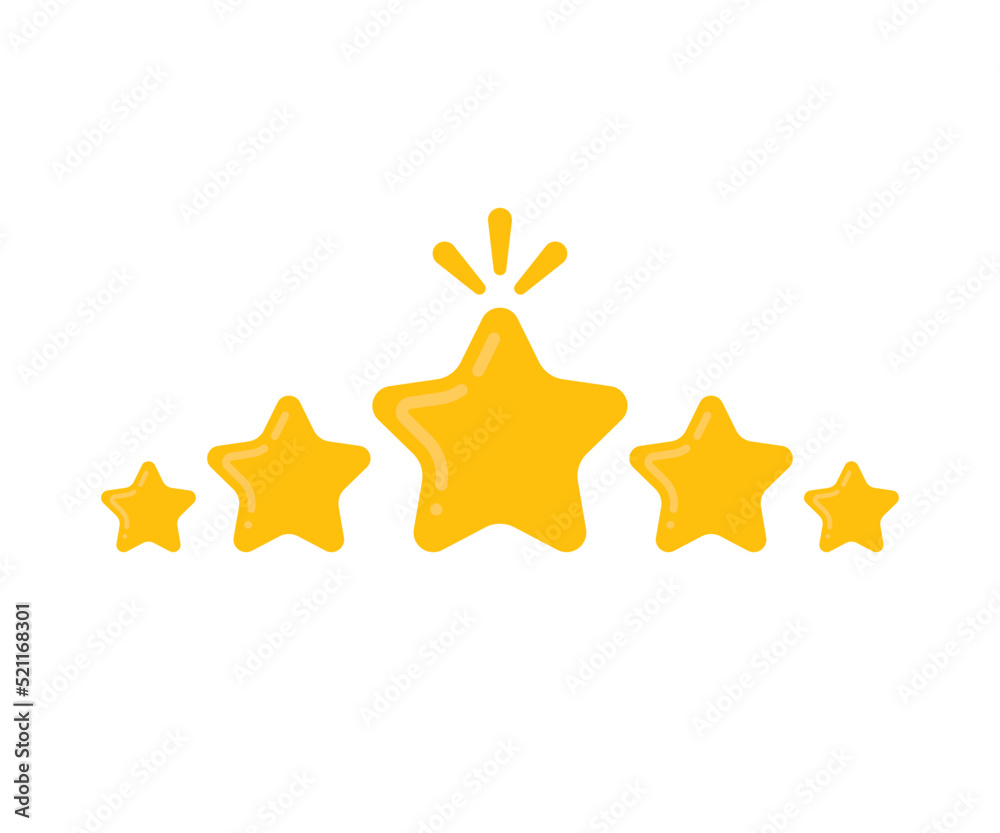simple customer review icon like five golden star simple customer review icon like five golden star