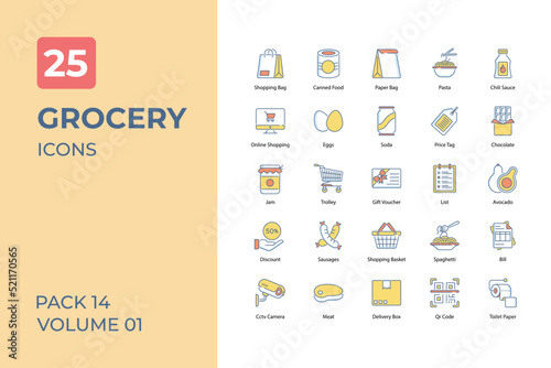 Grocery icons collection. Set contains such Icons as shopping, store, and more