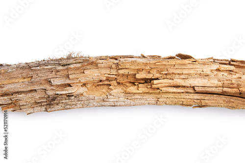 Wooden broken sticks isolated on white background