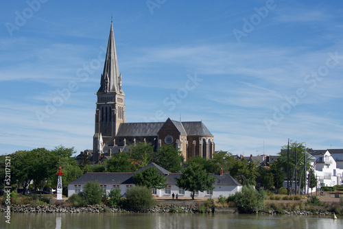 The church of Coueron. Estuary of the Loire river, France.