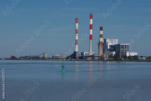 Cordemais Coal Power Plant. Estuary of the Loire river, France.
