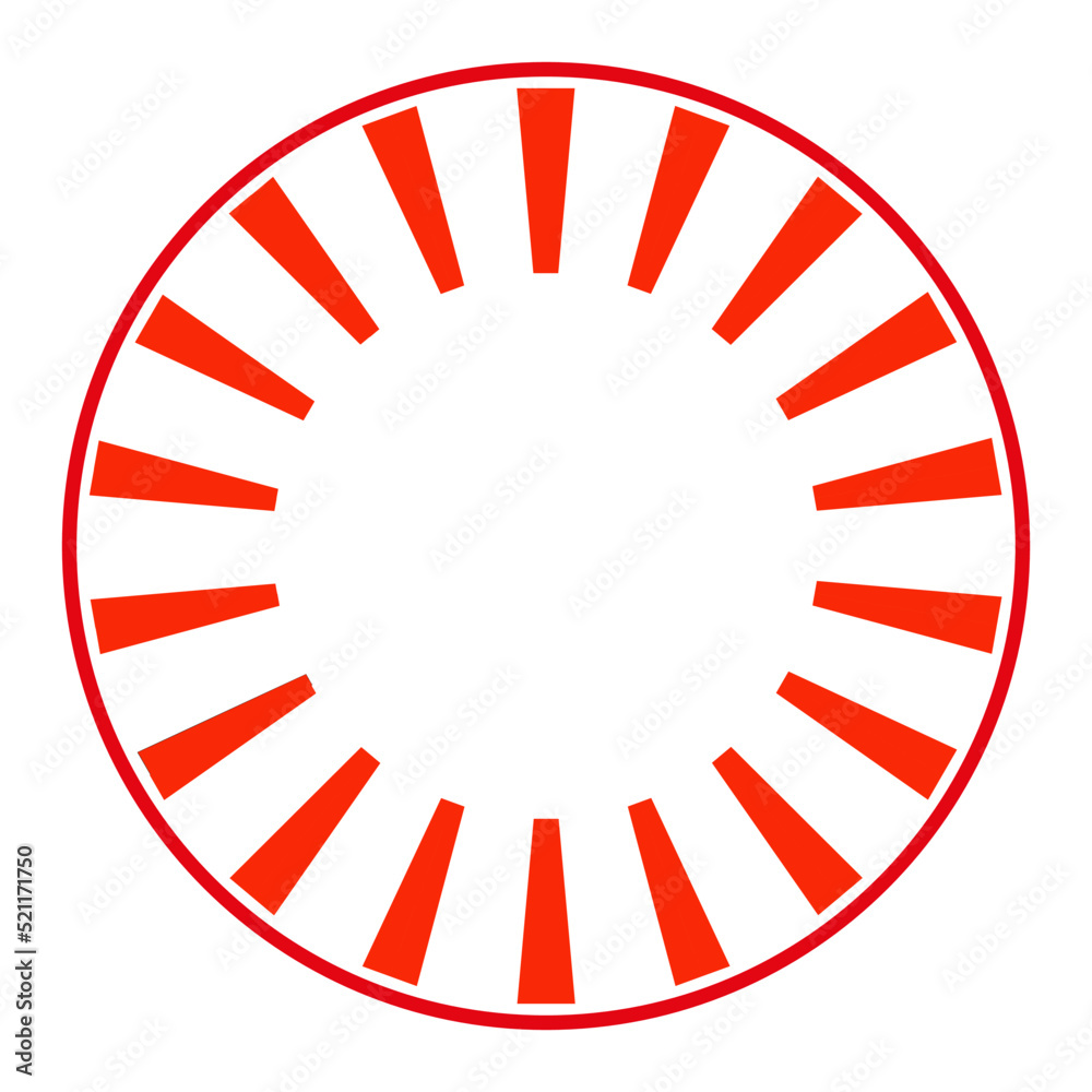 Cercle rouge avec à l'intérieur groupe de trapèzes rejoignant le centre avec espace texte Cercle rouge avec à l'intérieur groupe de trapèzes rejoignant le centre avec espace texte