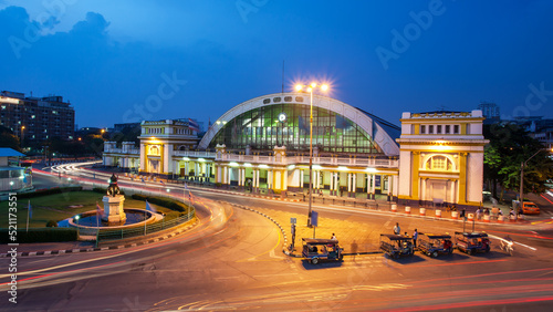 The classic railway station of Thailand (Hua Lamphong twilight in Bangkok)