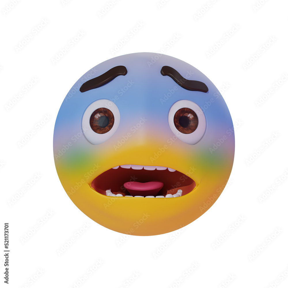 Fototapeta premium illustration 3d Emoji scared face emoticon