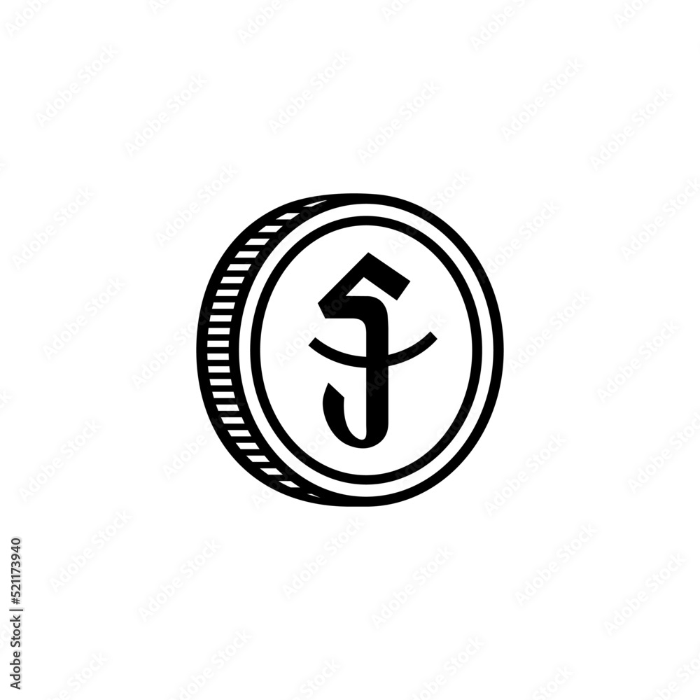 Cambodia Currency Icon Symbol. KHR, Riel Coins. Vector Illustration Cambodia Currency Icon Symbol. KHR, Riel Coins. Vector Illustration