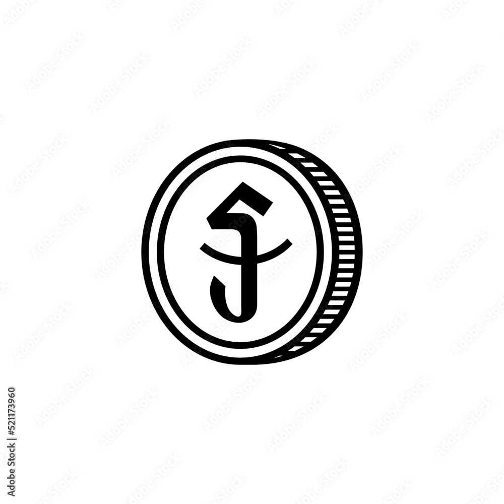 Cambodia Currency Icon Symbol. KHR, Riel Coins. Vector Illustration Cambodia Currency Icon Symbol. KHR, Riel Coins. Vector Illustration