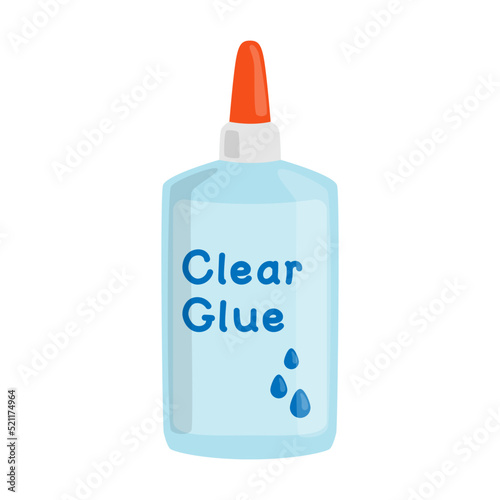 clear glue in a squeeze plastic bottle vector illustration