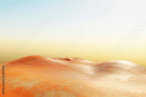 Surreal desert landscape . 3d render