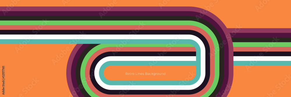 Futuristic 1970's background design in abstract retro style with colorful lines. Vector illustration. Futuristic 1970's background design in abstract retro style with colorful lines. Vector illustration.