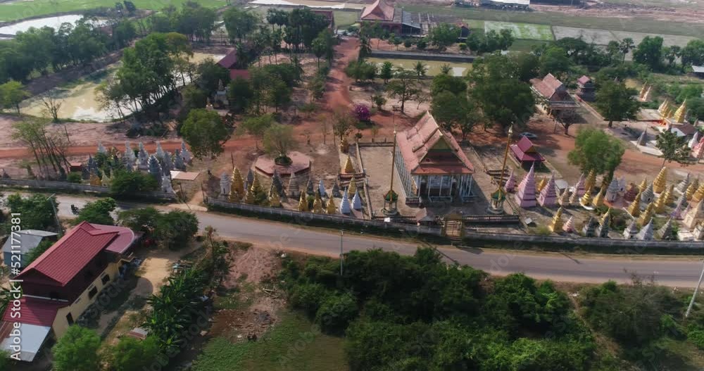 Aerial shot of the Kampong Khleang buddhist pagoda Aerial shot of the Kampong Khleang buddhist pagoda