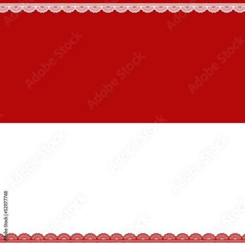 Indonesian flag with lace detail 