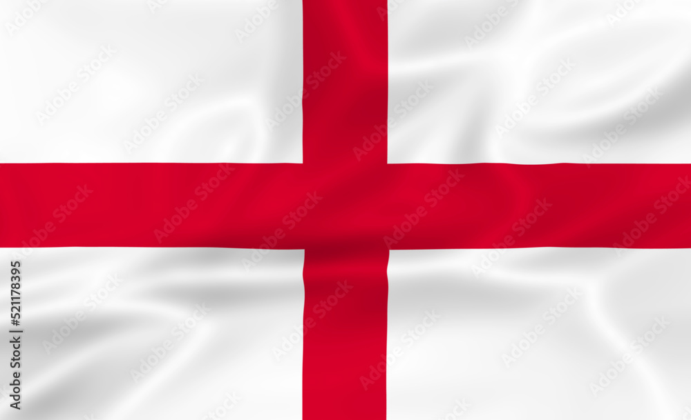 Illustration waving England flag symbol Illustration waving England flag symbol