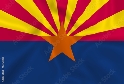Illustration waving state Arizona flag