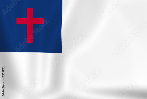Illustration waving Christian flag symbol