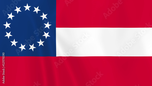 Illustration waving Confederacy flag symbol photo