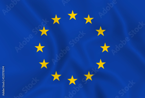 Illustration waving European Union flag