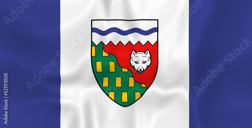 Illustration waving state Flag of the Northwest Territories