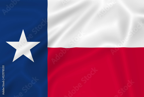Illustration waving Texas state lone star flag