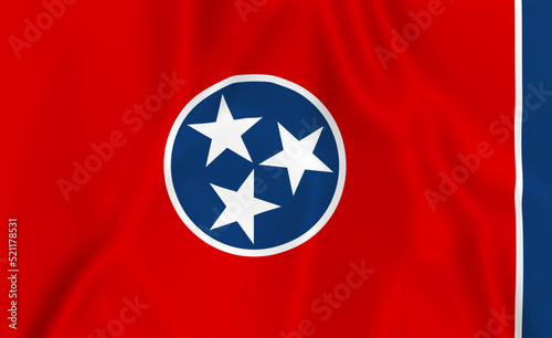 Illustration waving state Tennessee flag