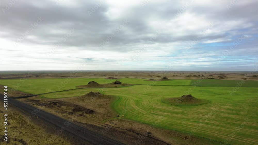 drone flight over little hills landscape in Iceland 4k drone flight over little hills landscape in Iceland 4k