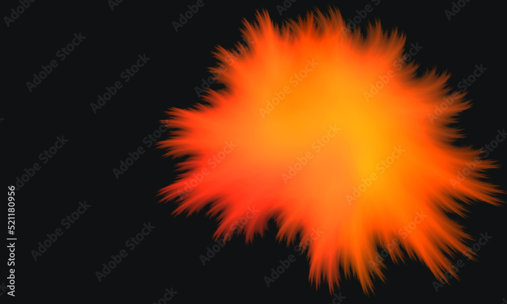 Artistic digital 3d splash of red powder or paint in deep dark empty space. Expressive isolated explosion of fiery substance. Great as template, background, cover print, element of design. Artistic digital 3d splash of red powder or paint in deep dark empty space. Expressive isolated explosion of fiery substance. Great as template, background, cover print, element of design.