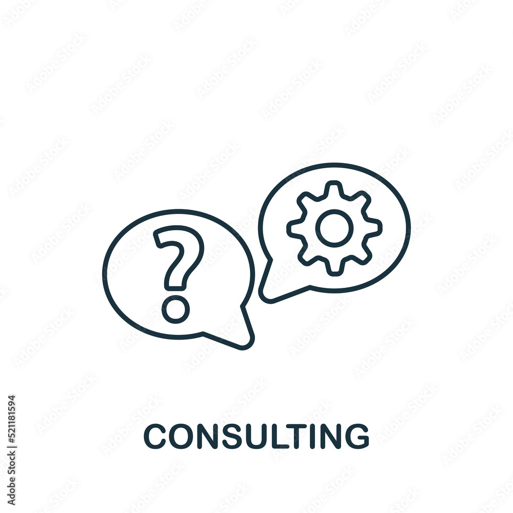 Consulting icon. Monochrome simple Business Training icon for templates, web design and infographics Consulting icon. Monochrome simple Business Training icon for templates, web design and infographics
