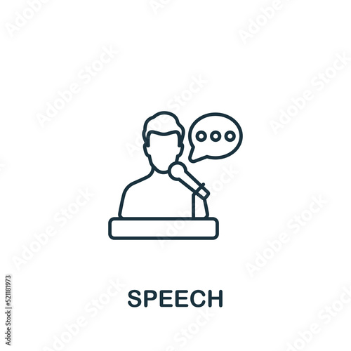 Free Download Speech icon. Monochrome simple Business Training icon for templates, web design and infographics - GFXLoad