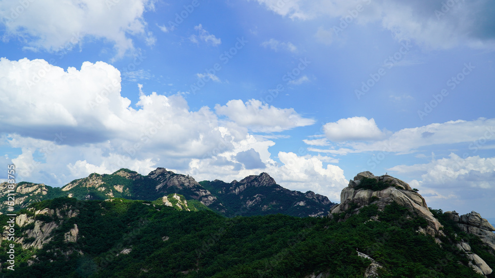 A party of clouds in the rainy season and sky of Bukhansan Mountain