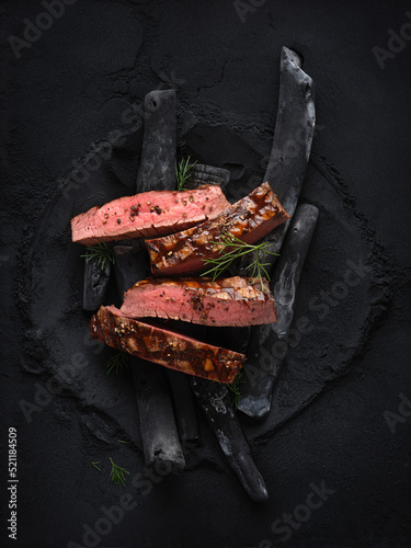 Flank Steak on black powder