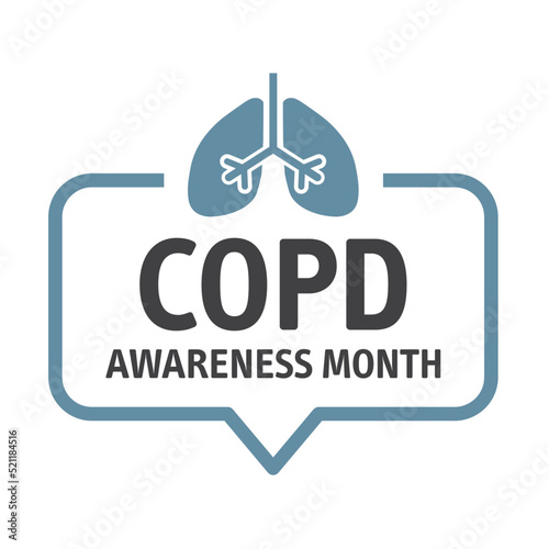COPD Chronic Obstructive Pulmonary Disease - speech bubble with text