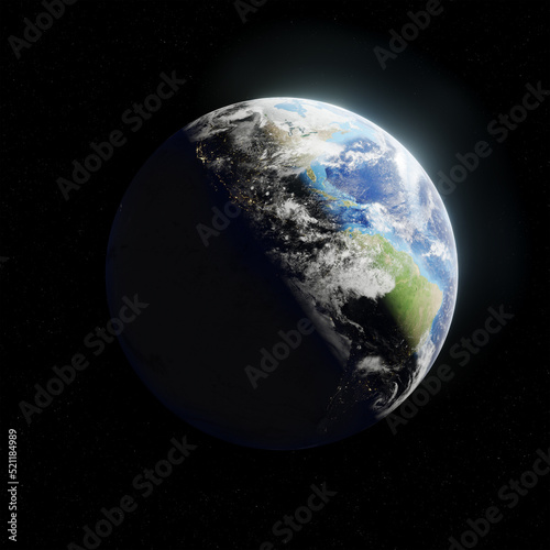 Fototapeta Naklejka Na Ścianę i Meble -  Planet Earth on a space background. 3d illustration