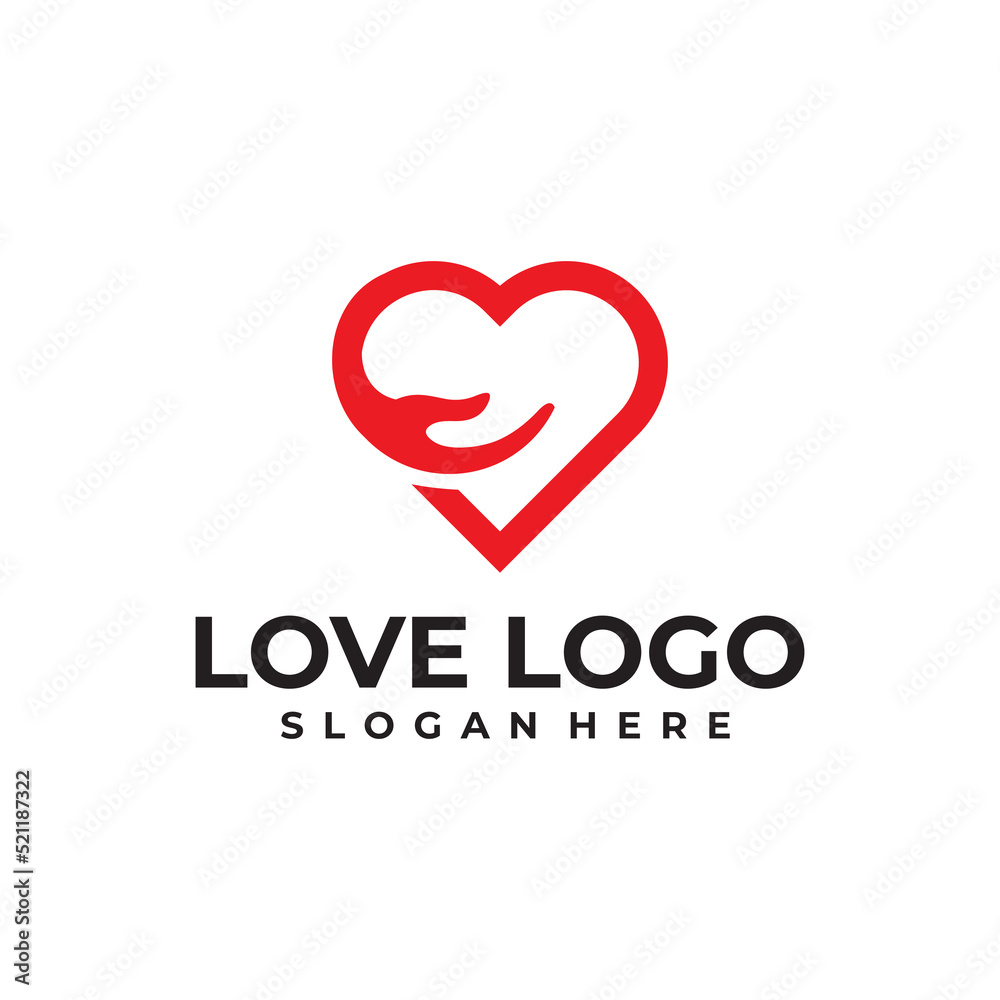 love care logo vector design template