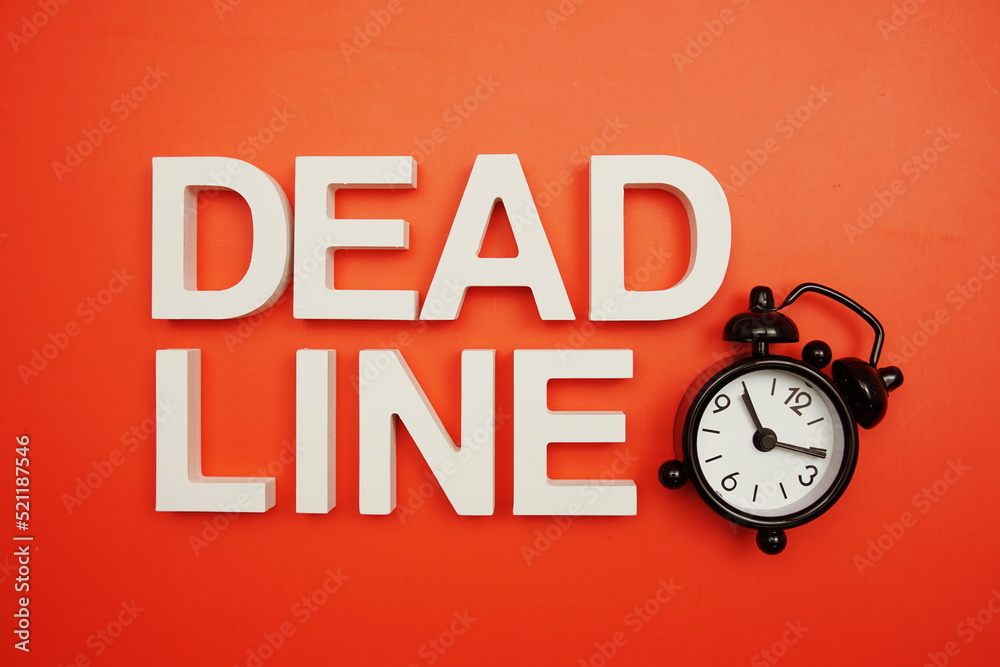 Deadline alphabet letters on red background Deadline alphabet letters on red background